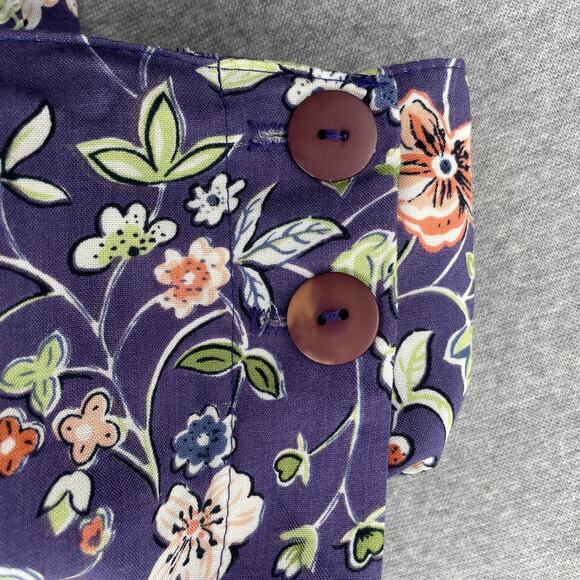 90s VTG Paul Harris Design Floral Maxi Skirt Size L Purple Wrap Front Fairycore - Picture 16 of 16